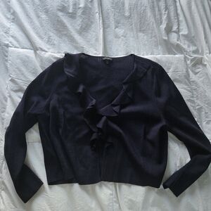 Talbots Ruffle Front Cardigan